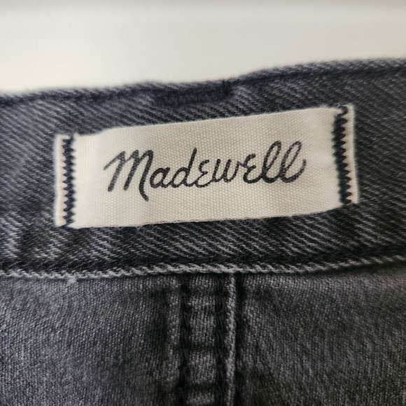 Madewell | Rigid Denim A-Line Mini Skirt in Lunar Wash Cutout Edition - Size 28 - Picture 8 of 10